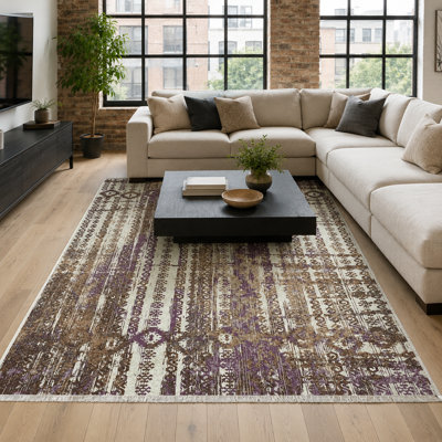 Oriental Cotton and Chenille Flatweave Area Rug