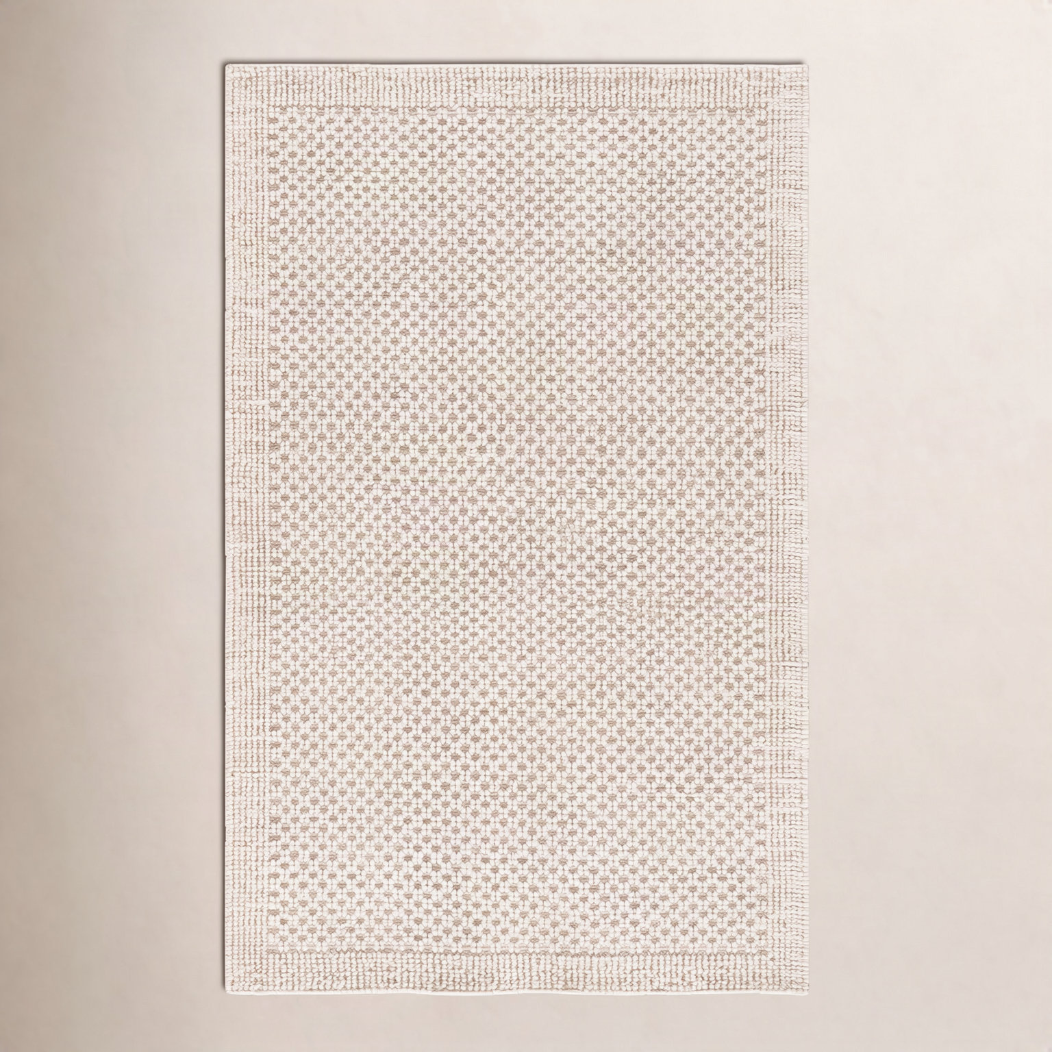 Hand-Woven Geometric Wool Rug, Rectangle 5' x 8'