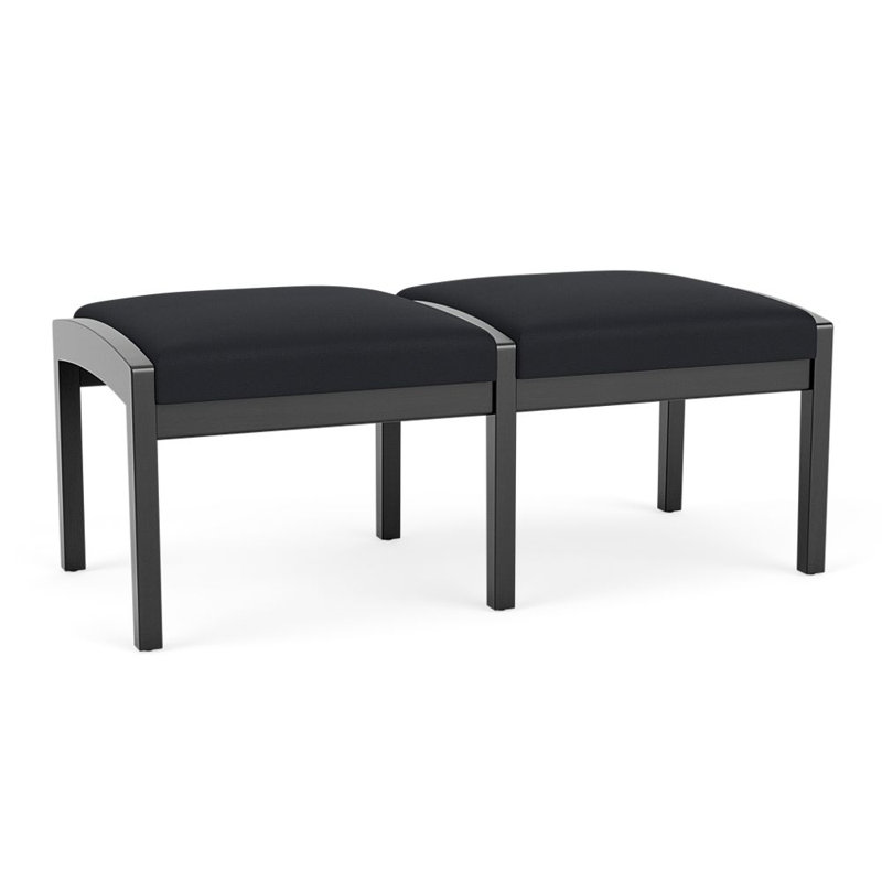Banc en bois Lenox, Noir, Noir Modena