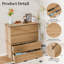 Modern Farmhouse 2-Piece Storage Cabinet Set, 71" H Wall Unit Bookcase With 4 Drawers And Open Shelves Organizer Natural