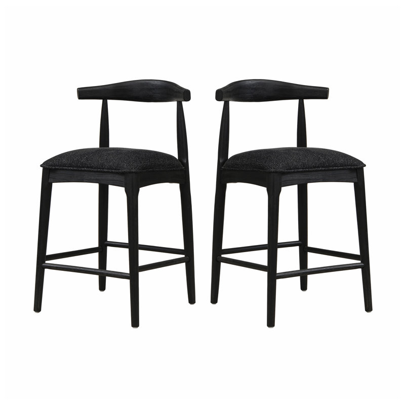 Ensemble de 2 tabourets de comptoir Christopher Knight Home® l 21,5 po x P 21,5 po x H 37,5 po, Gray Seat/ Natural Frame