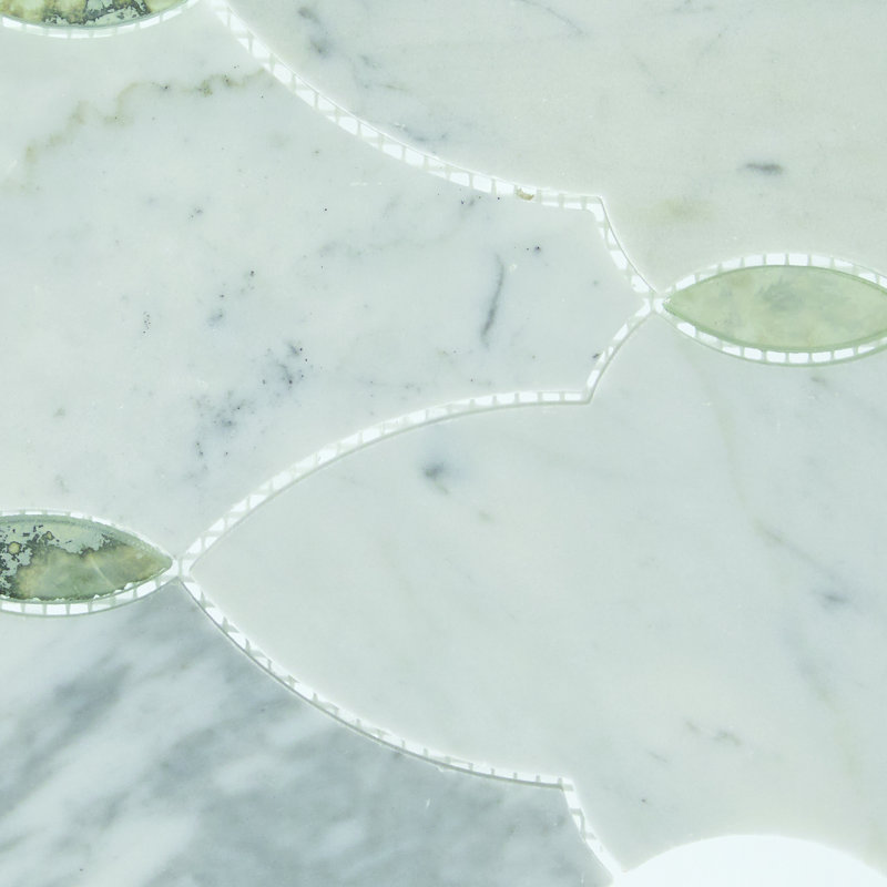 Random Sized Natural Stone Mosaic Wall Tile, Carrara White