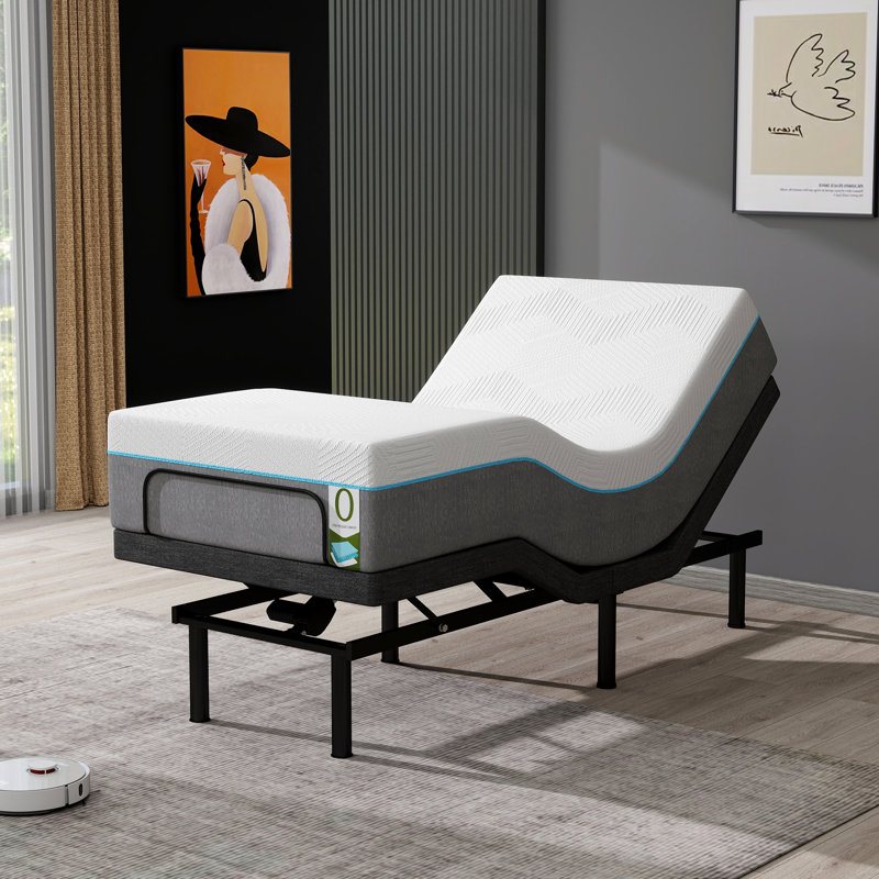 Adjustable Bed Frame With 12" Mattress And Wireless Remote, Zero Gravity & Head/Foot Incline, Twin XL