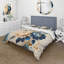 Ensemble de housse de couette floral bleu et or Floral Bunch II - microfibre de polyester-1398186442