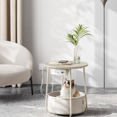 Side Table With Charging Station
