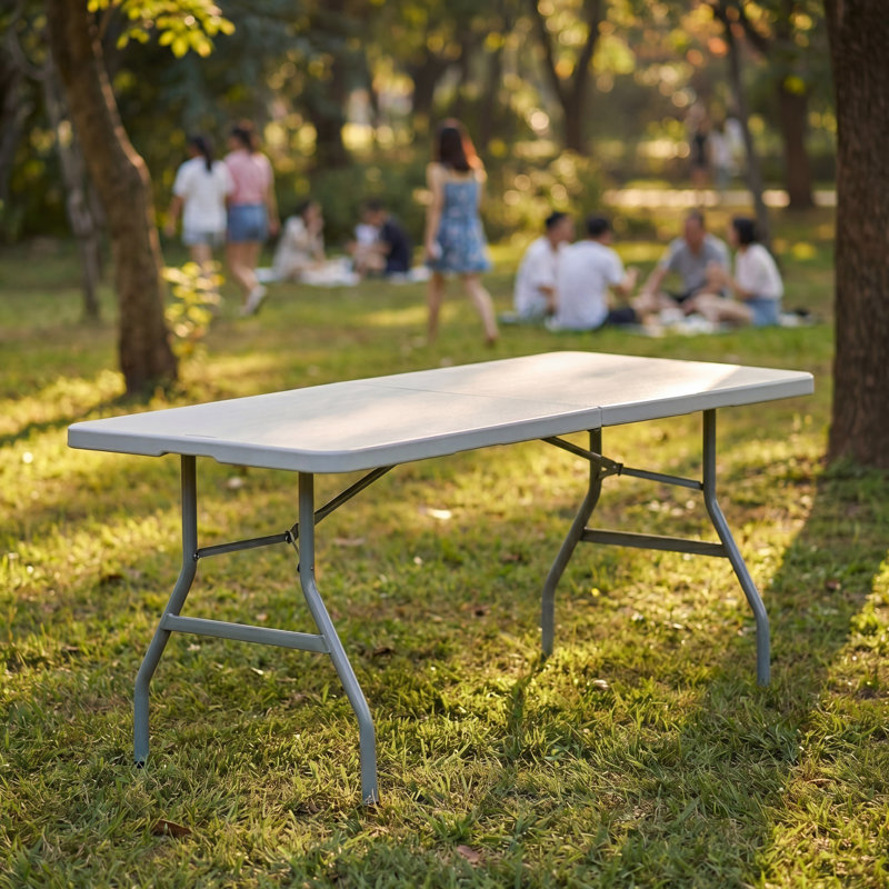 6ft Multi-Functional Folding Table Heavy Duty Metal Frame For Indoor/Outdoor Use With Carry Handle