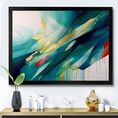 Art géométrique sur toile géométrique vert et or II - formes abstraites_105666