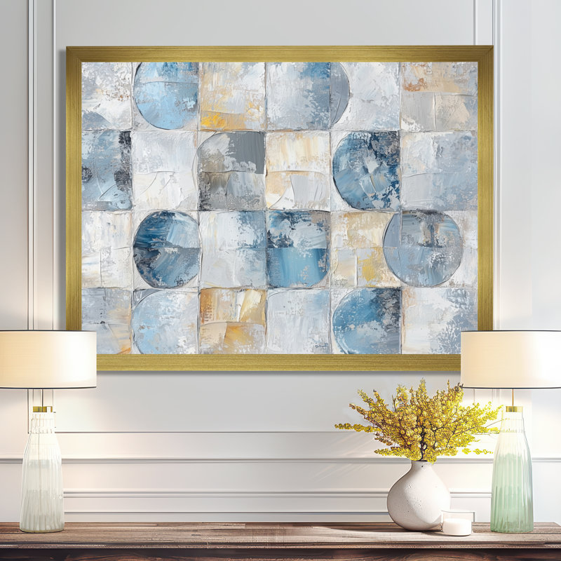 Leong - Geometric Wall Art, H 34 po x l 44 po, Reproduction encadrée d'une seule photo, Doré