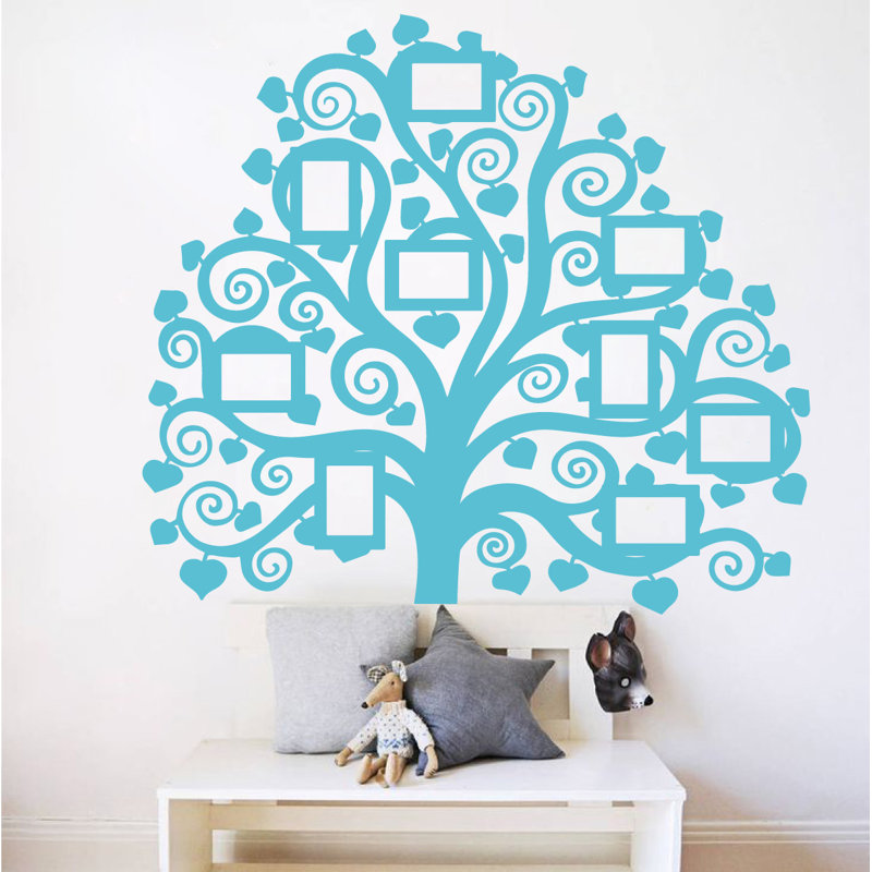 Décalcomanie murale images arbre familial, Bleu geyser