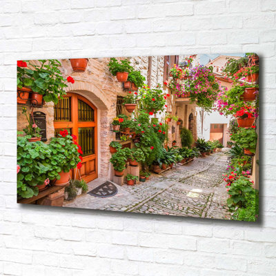 A Charming Street - Wrapped Canvas Print