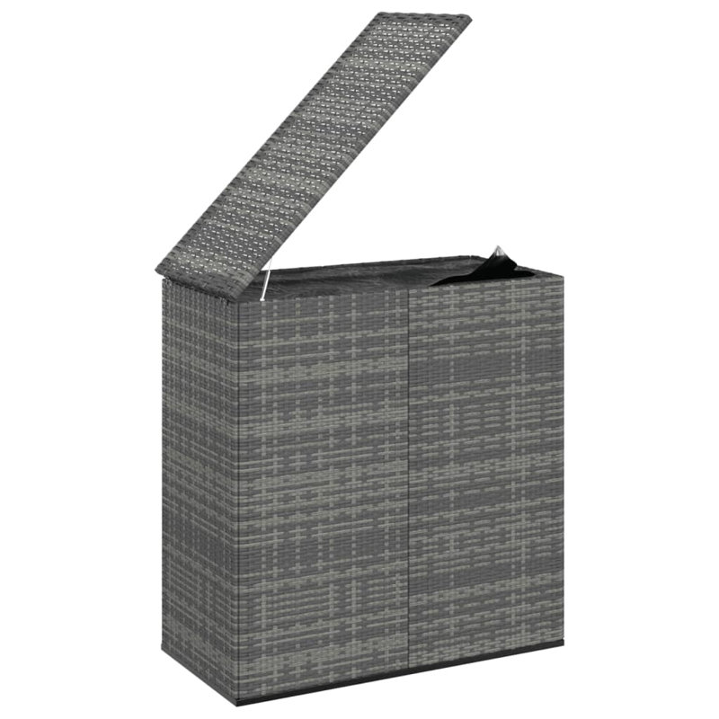 Gallon Water Resistant Poly Rattan Deck Box, Gray, 40.7" H x 39.4" W x 19.3" D