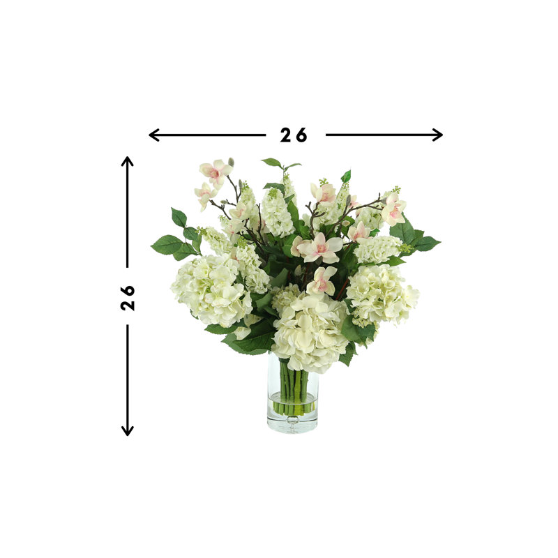 Floral Arrangement with Hydrangeas, Butterfly Magnolias and Snapdragons