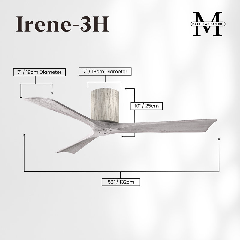 Ventilateur de plafond à 3 pales Olivier, Ton bois de grange, Ton bois de grange, 52"