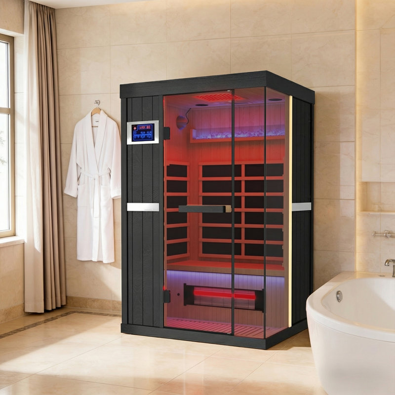 2-person Full Spectrum Sauna, Indoor Dry Far Infrared Sauna With Dual Led Controls