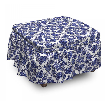 Housse pour repose-pieds abstrait en fleur de rose