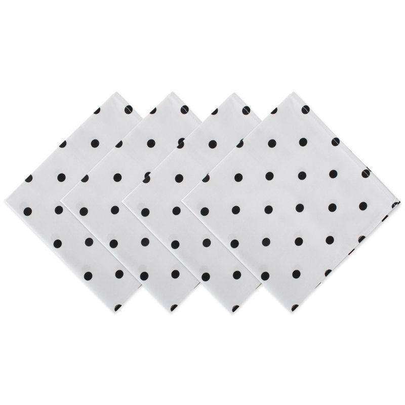 18" Cotton Napkin, Noir / Blanc