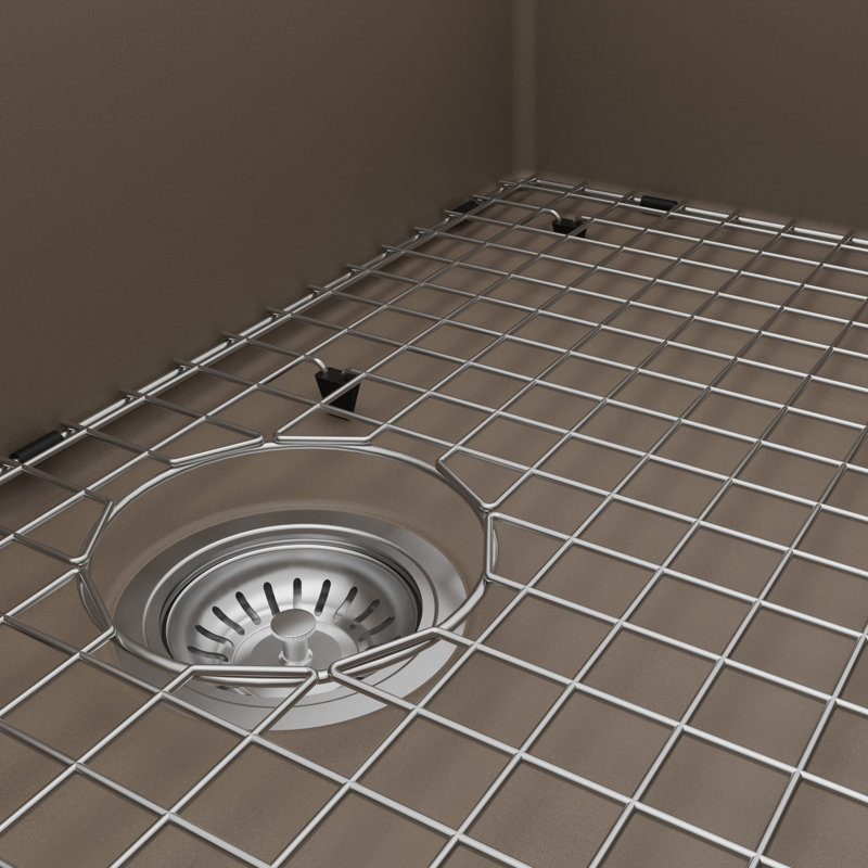 Ensemble d'évier de cuisine à tablier simple à tablier frontal 34 po x 21 1/4 po Karran Quartz, Béton