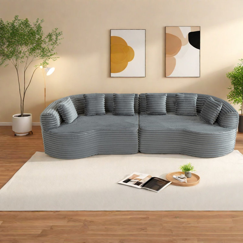 Compression Cloud Sectionals, 111.5 Inch Corduroy Modern Home Sofa