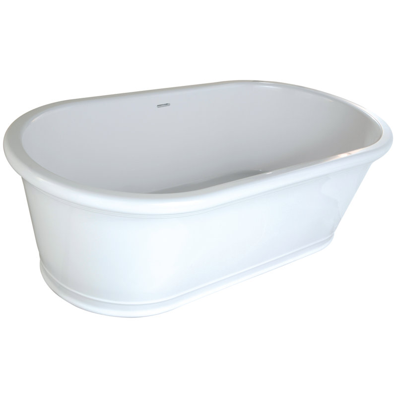 Tribeca 68'' L Freestanding Soaking Bathtub, Glossy White