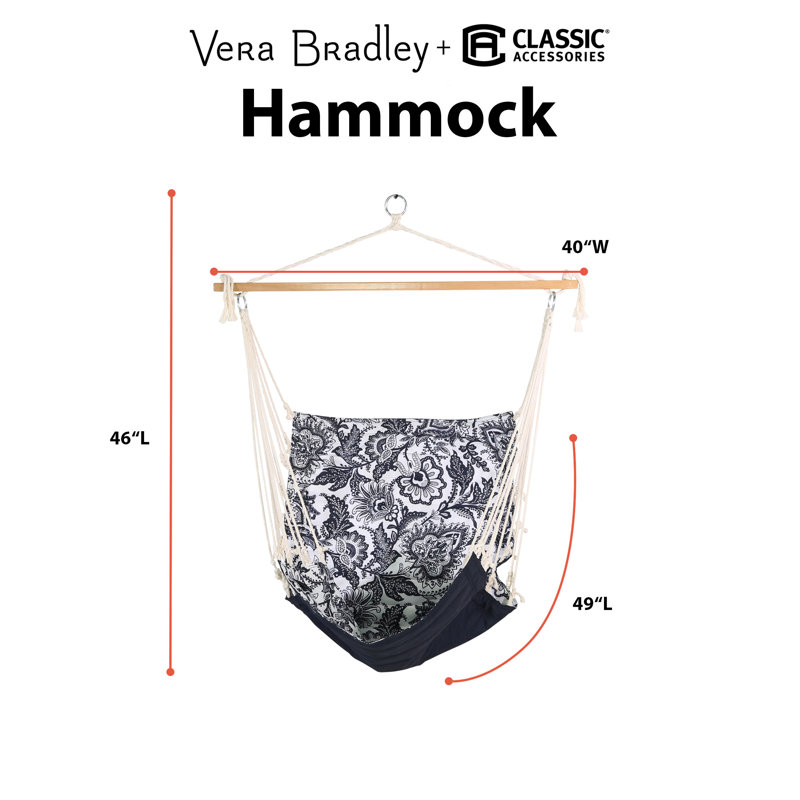 Chaise hamac Vera Bradley par Classic Accessoires, Noir