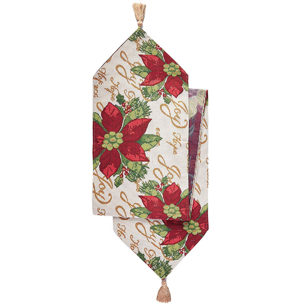Floral Cotton Blend Christmas Table Runner The Holiday Aisle®