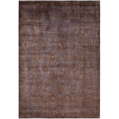 Overdyed Hand-Knotted Wool Modern-Contemporary Brown Area Rug 6' 3" x 9' 3"