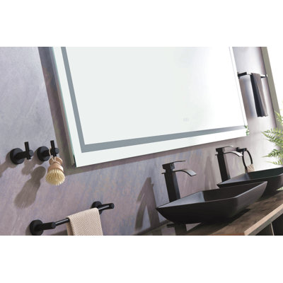 Miroir de salle de bain à DEL 84 po x 30 po avec façade et rétroéclairage, grands miroirs muraux à intensité variable avec antibrouillard, mémoire, 3 couleurs