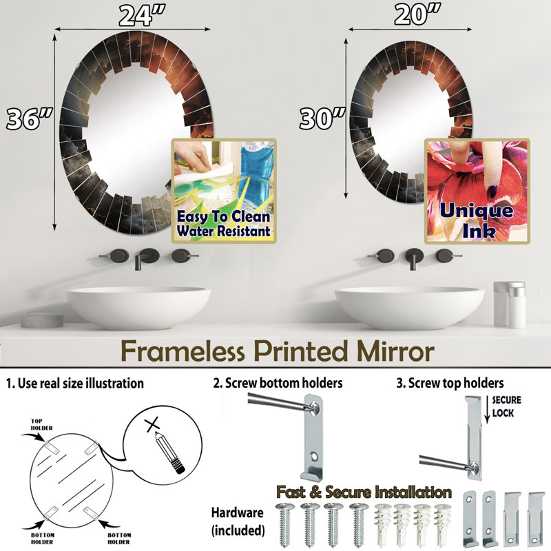 Miroir mural Belvidera, 30 po x 20 po