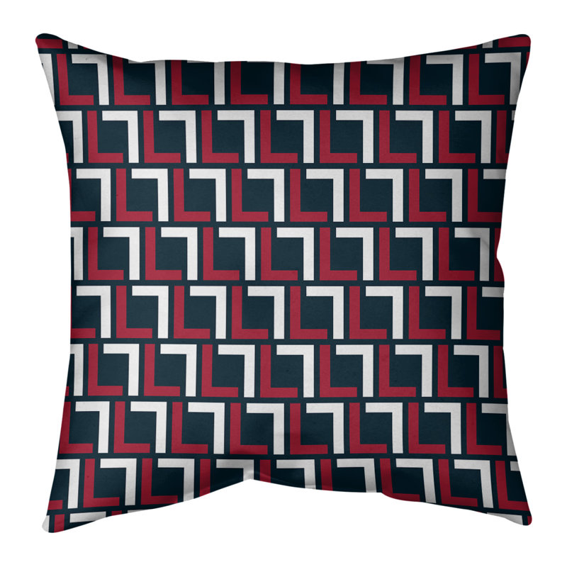 Housse de coussin Houston, Noir / mauve / blanc, 16 po x 1 po, Polyester sergé