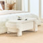 Pouf de rangement moderne beige de 124 cm (48,8 po) avec revêtement rembourré, idéal pour l'entrée, le bout du lit, le salon ou la chambre.-134005924-134005927