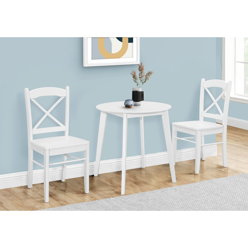 Katira Round Dining Table, White Top/White Base