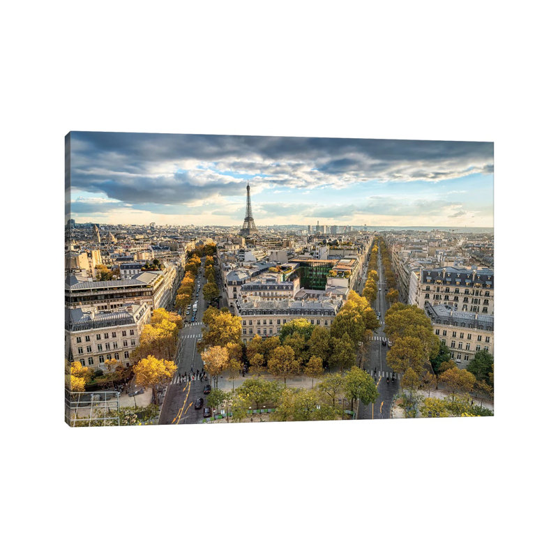 Paris Skyline In Autumn by Jan Becke - Wrapped Canvas Gallery-Wrapped Canvas Giclée, 101.6 cm H x 66.04 cm W