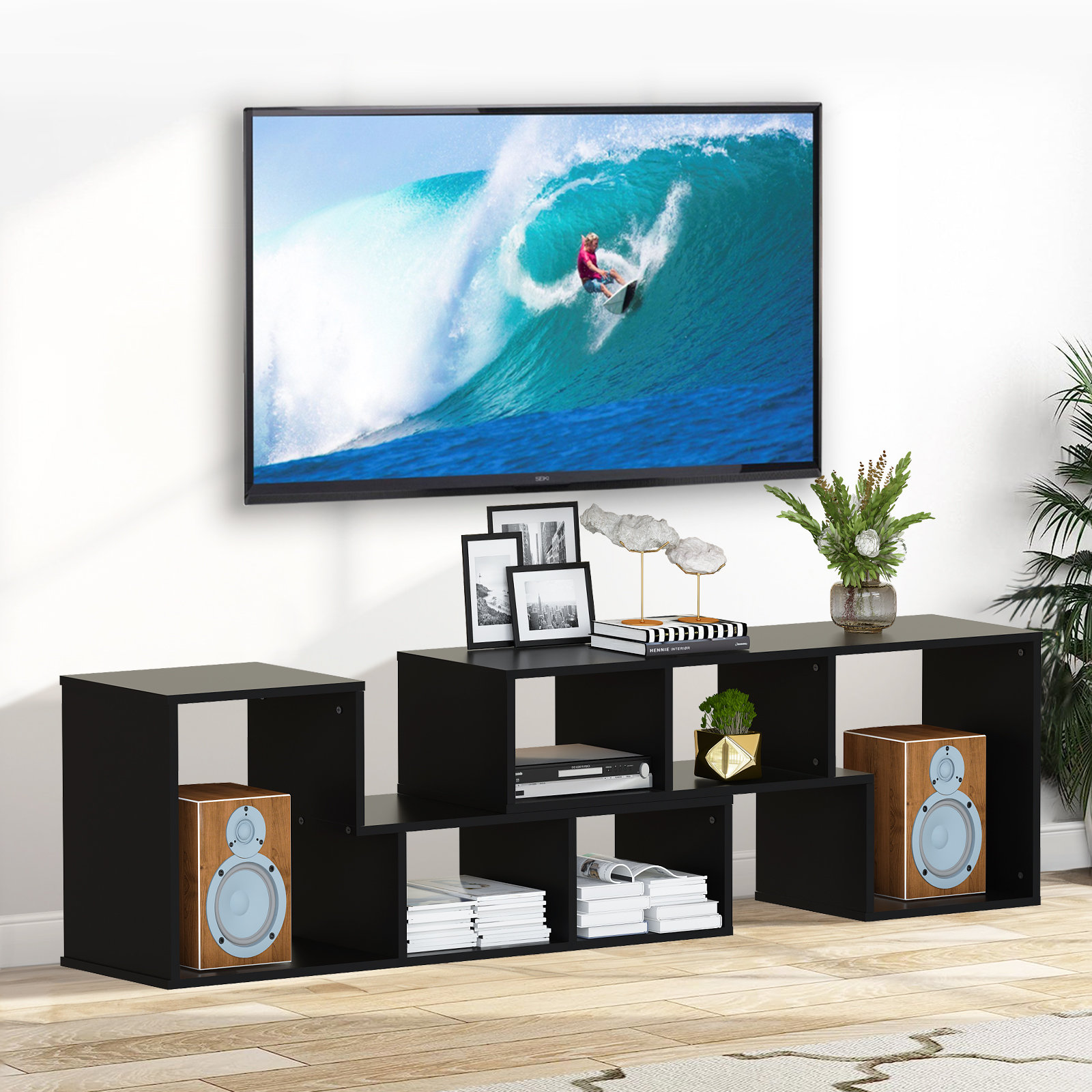 Latitude Run® 2 Pieces Cube Tv Stand, Free Combination Gaming Entertainment Center Media Stand