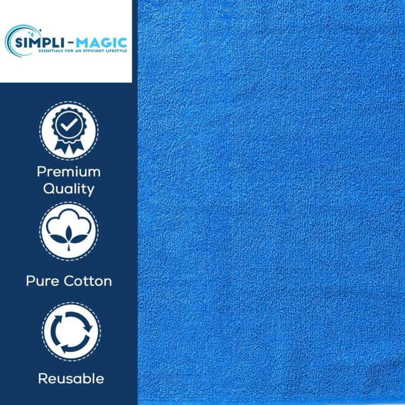 Essuie-mains en coton, paquet de 12, 16 po x 27 po, bleu