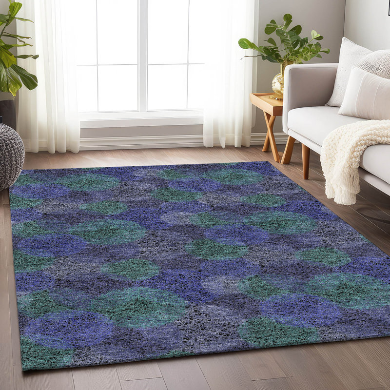 Premium Machine Washable Prisco Purple Rug, Rectangle 10' x 14'
