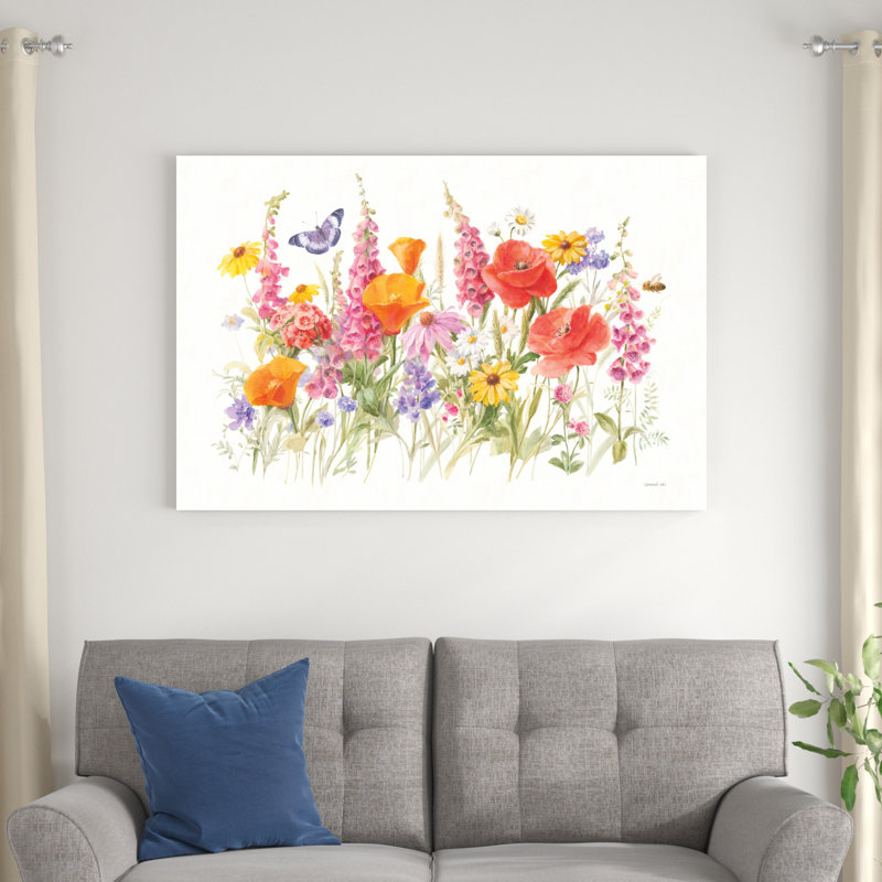 Fleurs sauvages en fleurs I, H 36 po x l 24 po x P 1,25 po