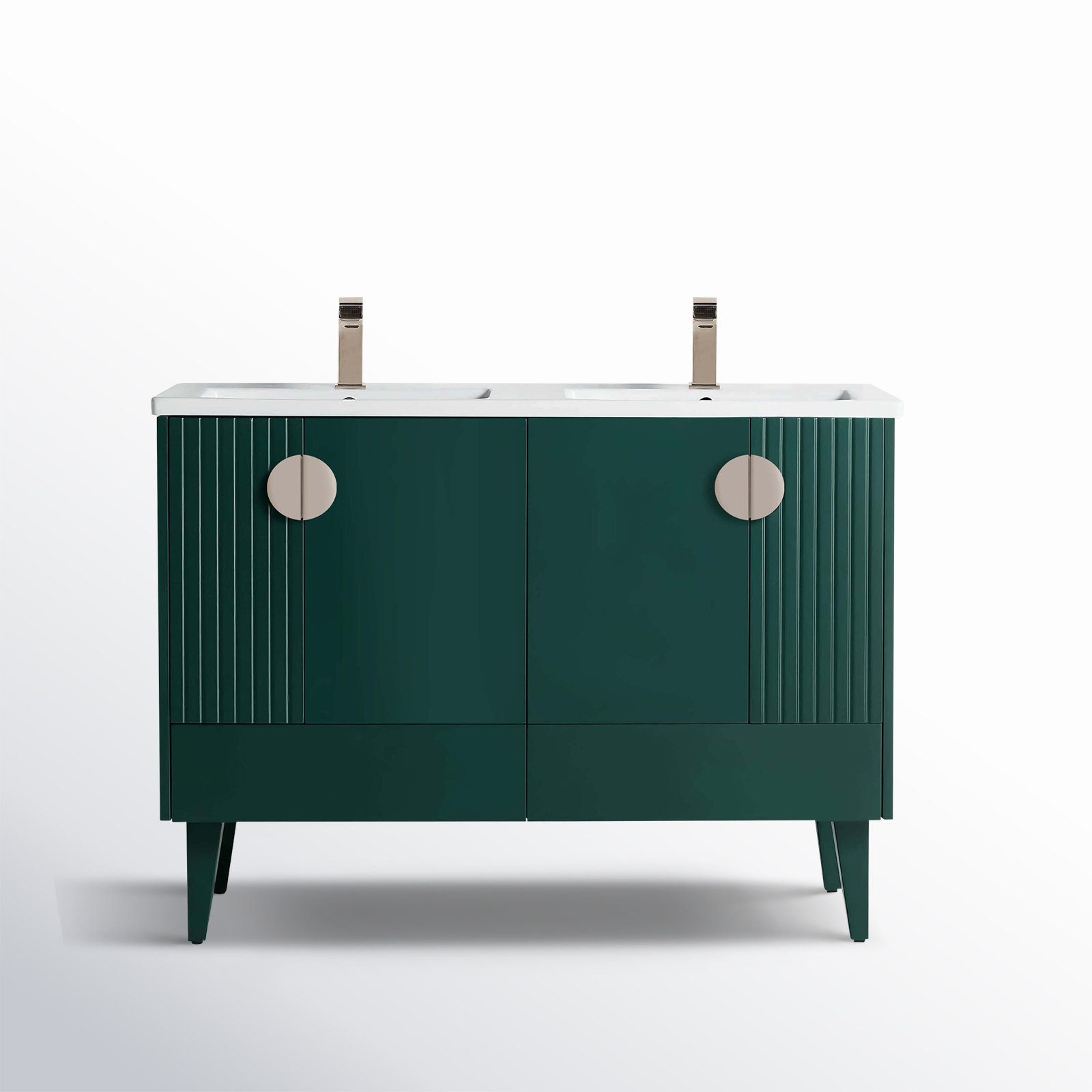Saimah 47.25'' Double Bathroom Vanity, Green, Satin Nickel