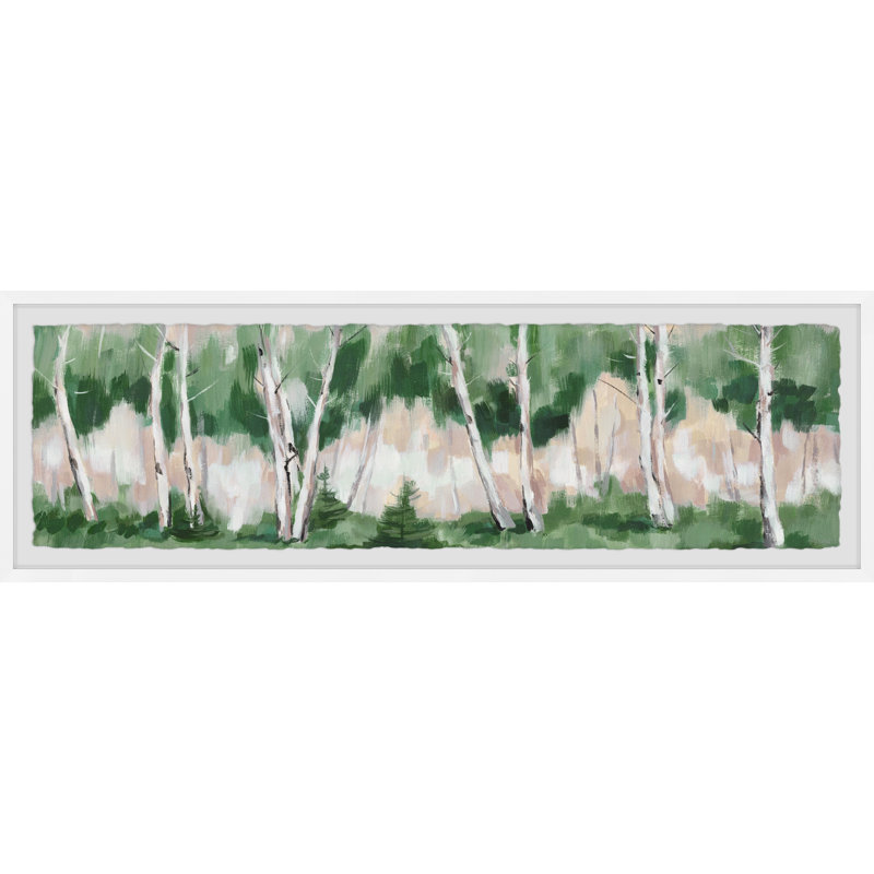 Woods Invited Me 1 Piece Single Picture Frame Panoramic Painting, 38cm H x 114cm W x 3.81cm D