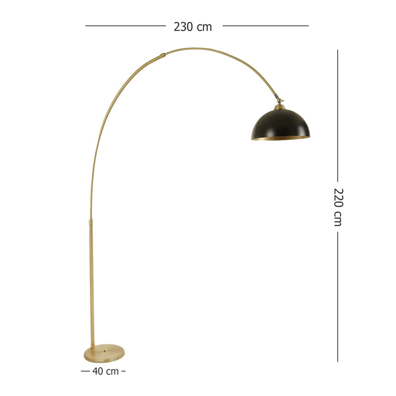 Britton 220cm Arched Floor Lamp, Gold