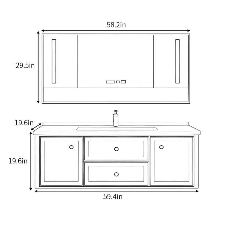 Armoire de salle de bain moderne simple et luxueuse