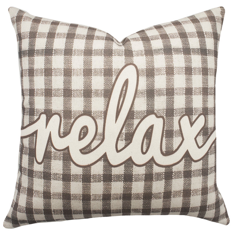 Relax Plaid Cotton Blend Reversible Throw Pillow