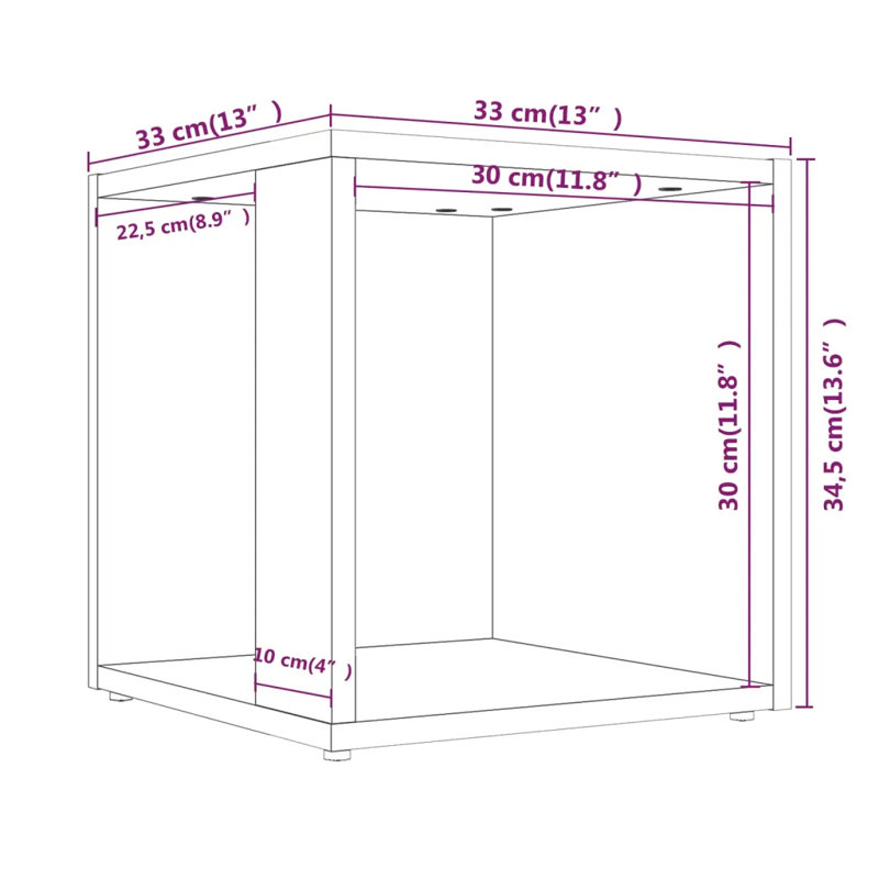 Bithiah Block End Table, Grey sonoma
