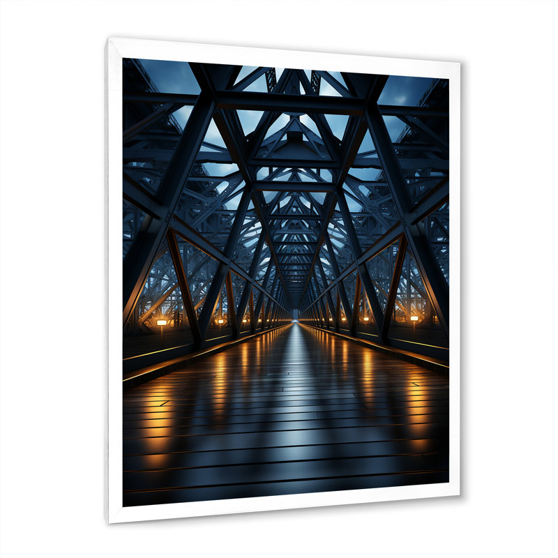 Pont suspendu Letrisha, H 44 po x l 34 po x P 1,5 po, Cadre photo blanc