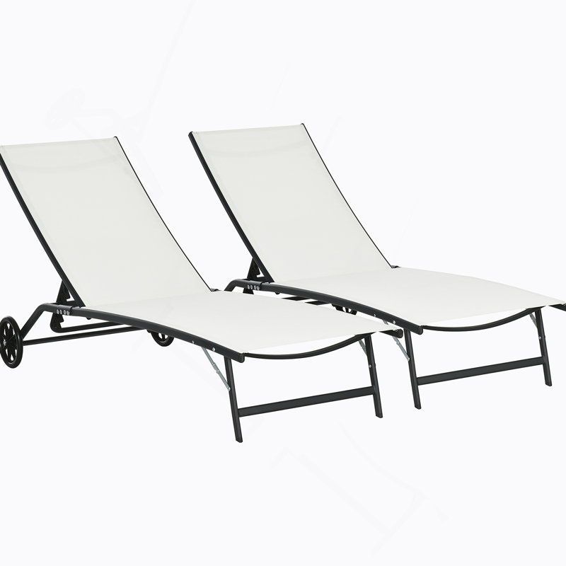 Chaise longue d'extérieur 2 pièces Outsunny