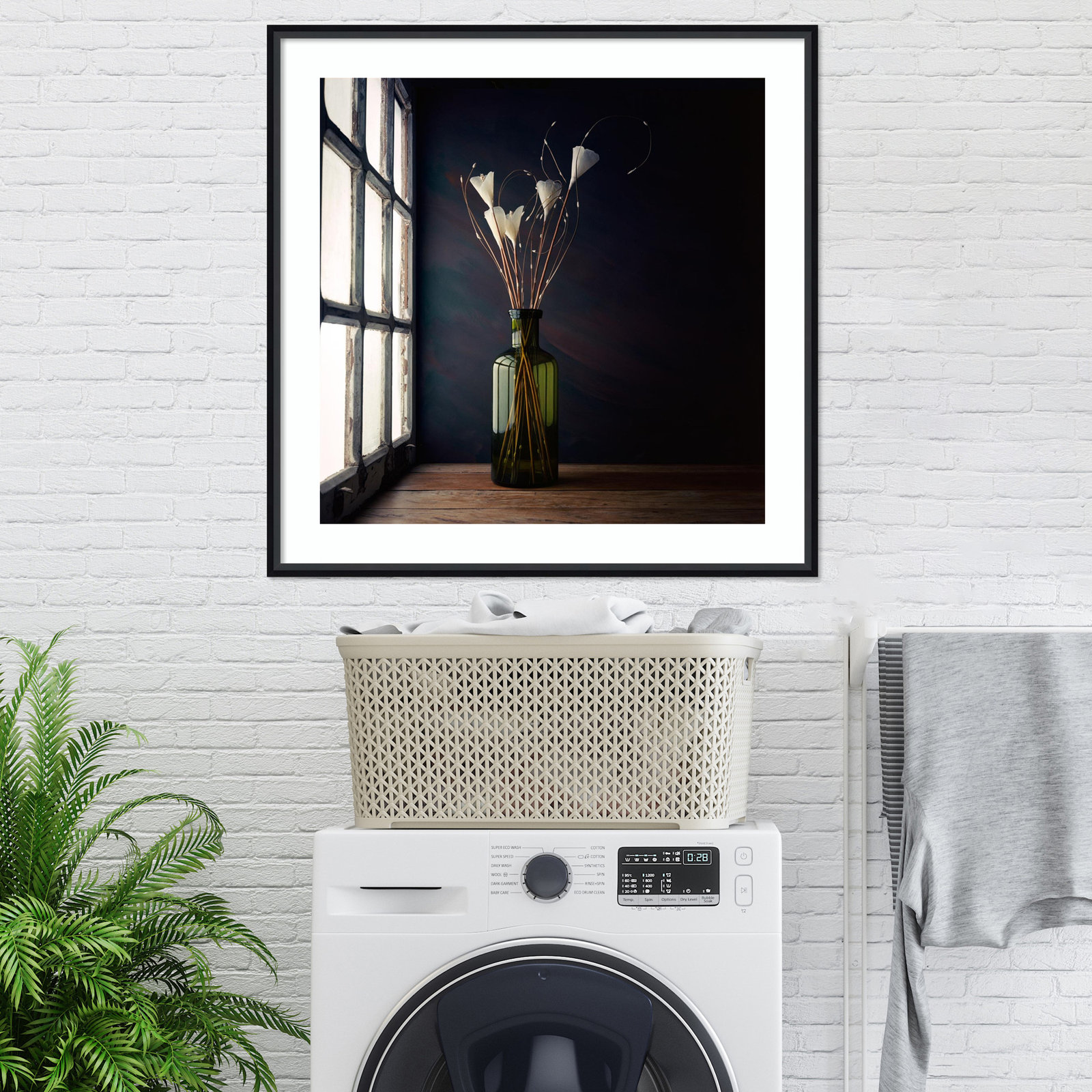 The Green Bottle by Luiz Laercio, Black Framed, 33" H x 33" W