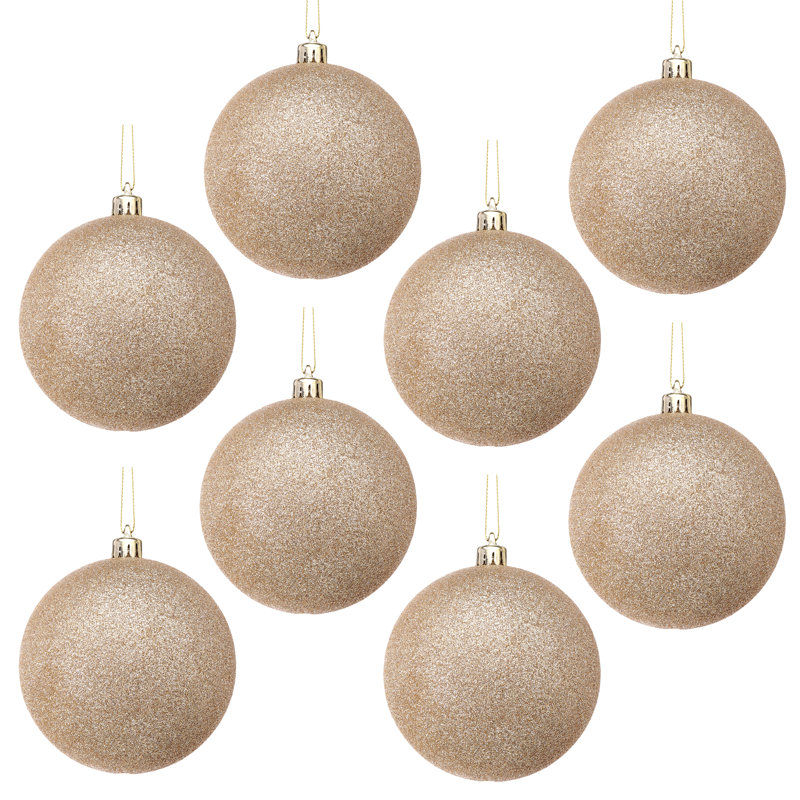 Boule scintillante en plastique incassable 100 mm , Champagne