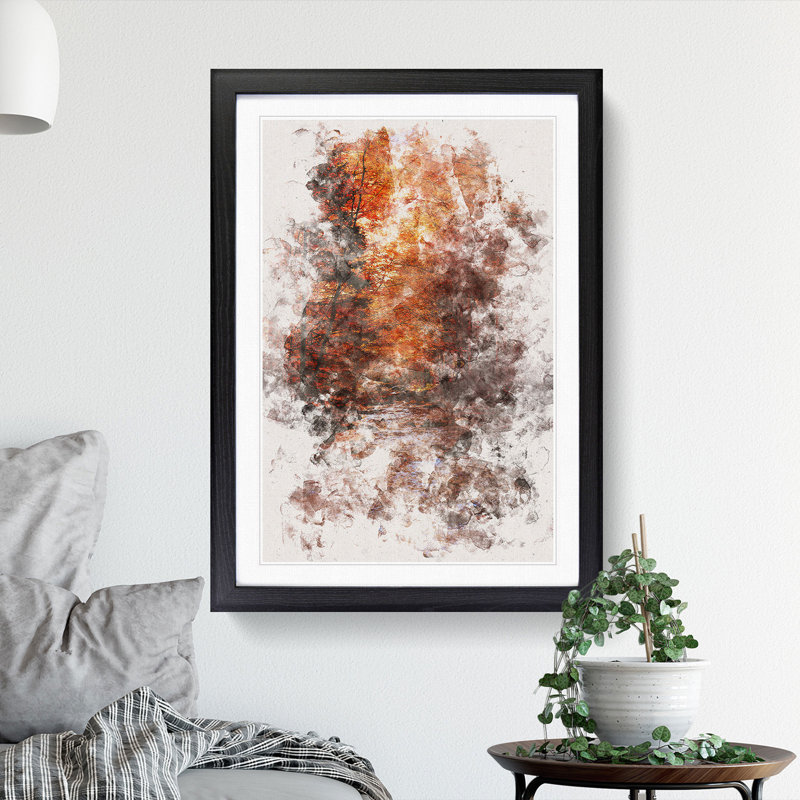 The Woodland Stream - Picture Frame Graphic Art, Black Framed, 45cm H x 33cm W x 2cm D