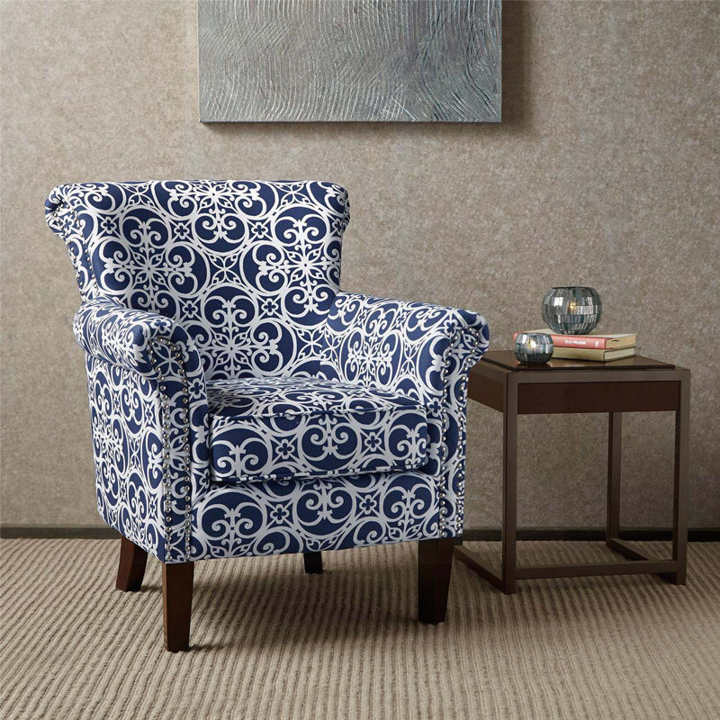 Chaise rembourrée en rayonne avec 4 pieds, Nav / rayonne blanche