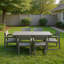 Ensemble de salle à manger 7 pièces pour 6 personnes, table de patio avec trou pour parasol et 6 chaises avec accoudoirs-369285669