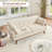 78'' Square Arms Sofa With Ottoman Tufted Upholstered Living Room Set-1807555709
